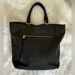 𝅺 Hobo Intl Leather (hobo velvet hide, very soft) Tote Bag Purse, Ballad, black
